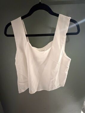 NWT Blu Pepper Cream Square-Neck Cropped Tank with Wide Straps